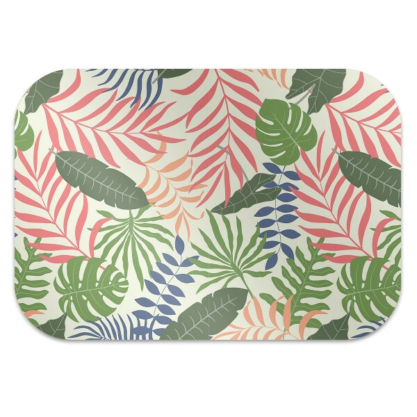 Office chair mat exotic leaves