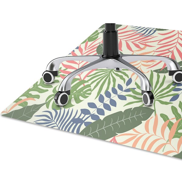 Office chair mat exotic leaves