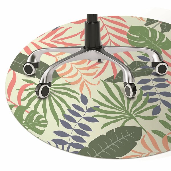 Office chair mat exotic leaves