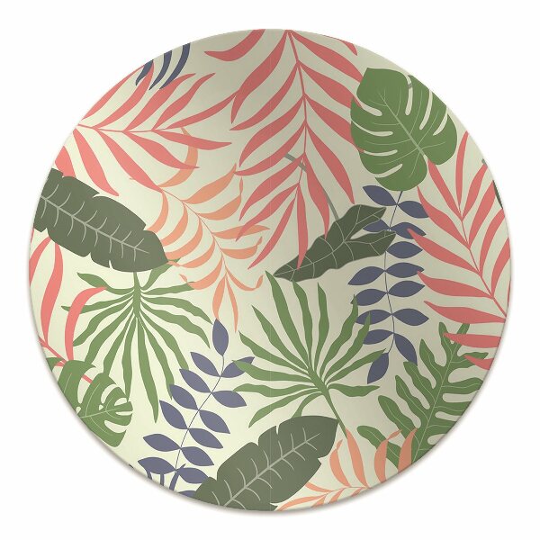 Office chair mat exotic leaves