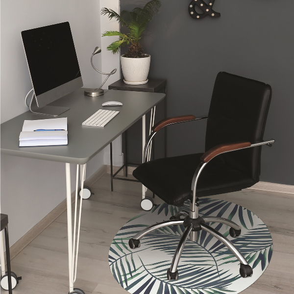 Office chair floor protector Green leaves