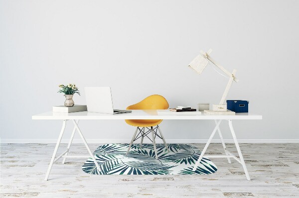 Office chair floor protector Green leaves