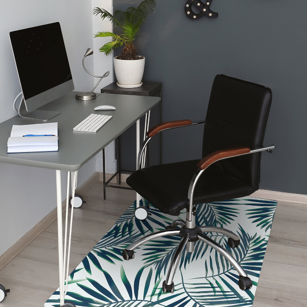 Office chair floor protector Green leaves