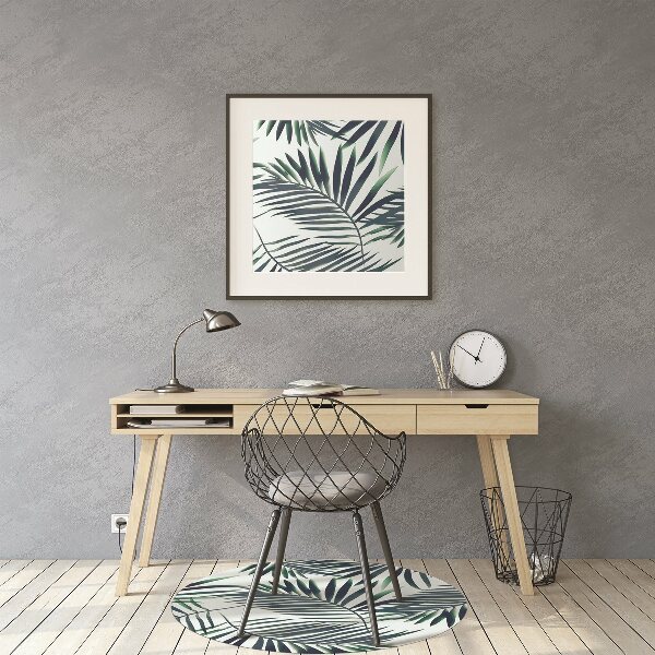 Office chair floor protector Green leaves