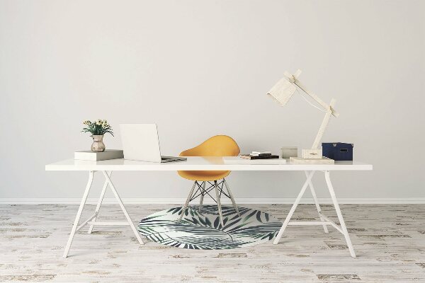 Office chair floor protector Green leaves