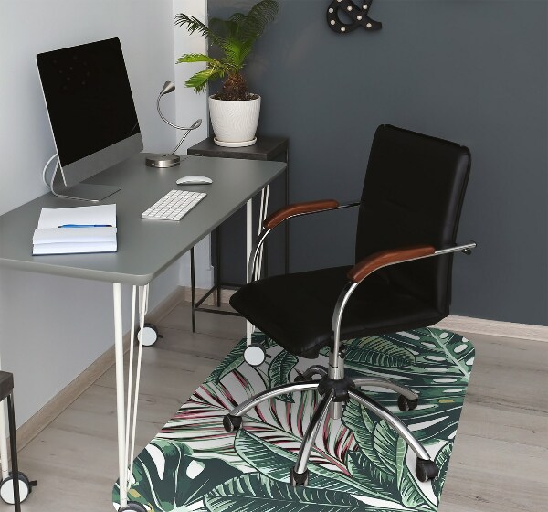 Chair mat floor panels protector Tropical palm
