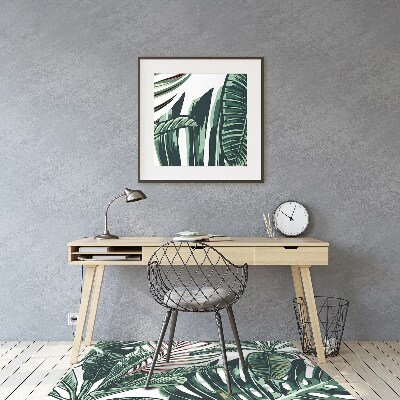 Chair mat floor panels protector Tropical palm