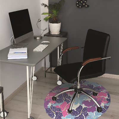 Office chair mat hibiscus