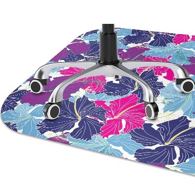 Office chair mat hibiscus