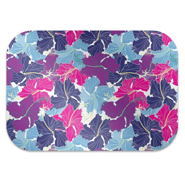 Office chair mat hibiscus
