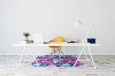 Office chair mat hibiscus