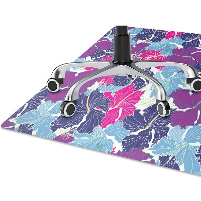 Office chair mat hibiscus