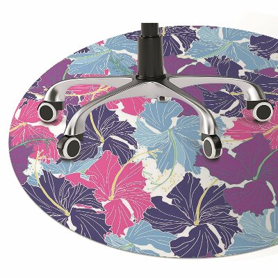 Office chair mat hibiscus