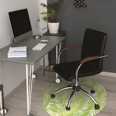 Office chair floor protector Green leaves