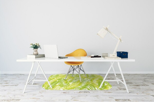 Office chair floor protector Green leaves