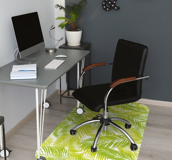 Office chair floor protector Green leaves