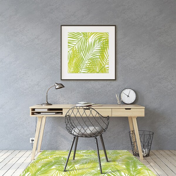 Office chair floor protector Green leaves