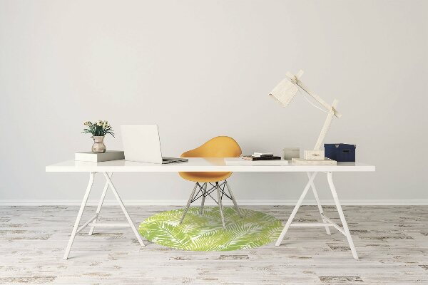 Office chair floor protector Green leaves