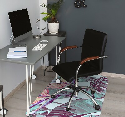 Office chair mat tropical leaves