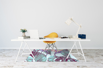 Office chair mat tropical leaves