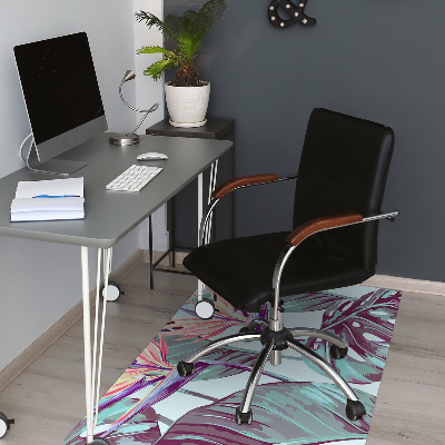 Office chair mat tropical leaves