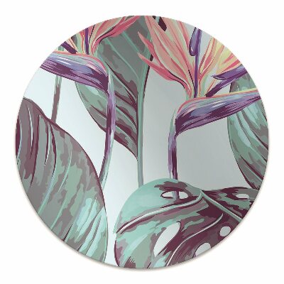 Office chair mat tropical leaves