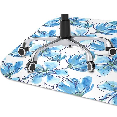 Office chair mat flowers watercolors