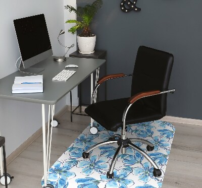 Office chair mat flowers watercolors