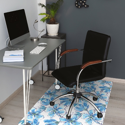 Office chair mat flowers watercolors