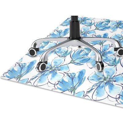 Office chair mat flowers watercolors