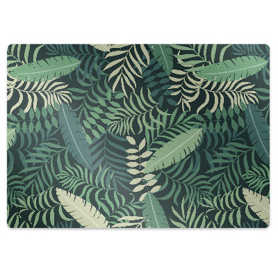 Office chair floor protector palm leaves