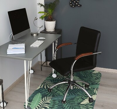 Office chair floor protector palm leaves