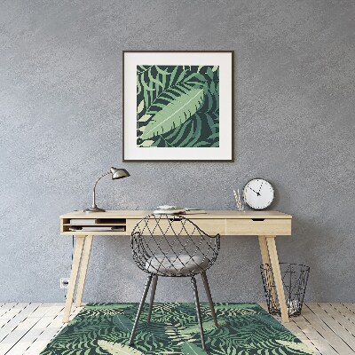 Office chair floor protector palm leaves