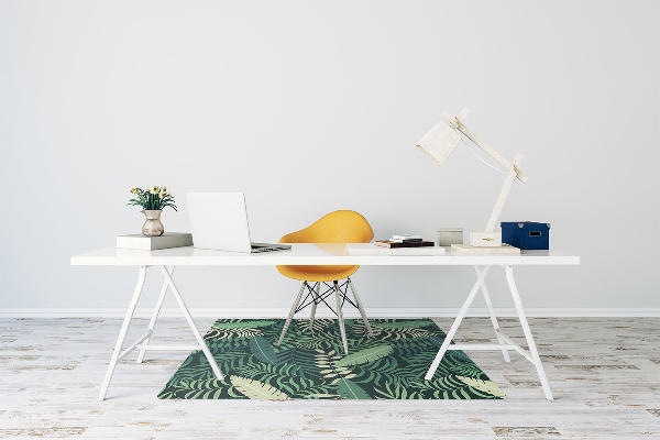 Office chair floor protector palm leaves