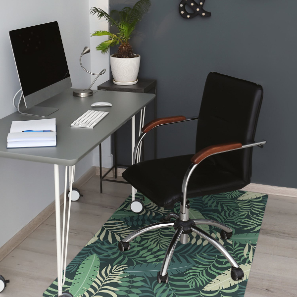 Office chair floor protector palm leaves