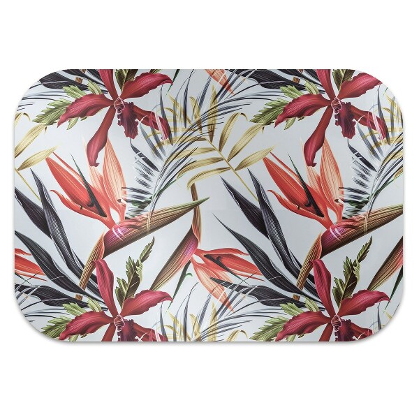 Chair mat floor panels protector pastel flowers