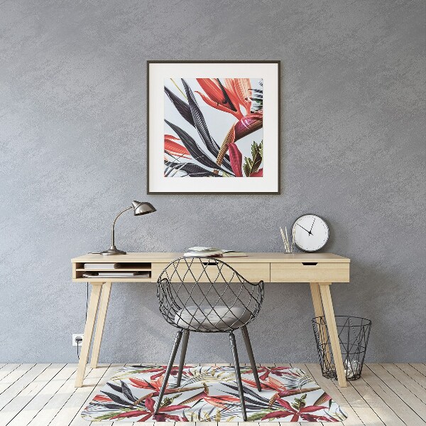Chair mat floor panels protector pastel flowers