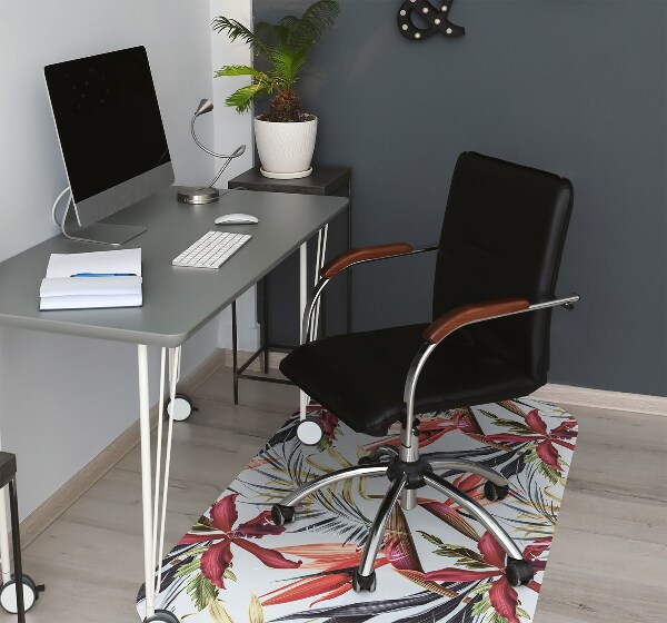 Chair mat floor panels protector pastel flowers