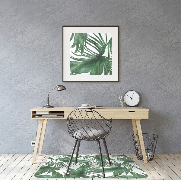 Office chair floor protector Palm leaves