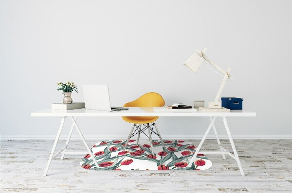 Office chair mat tulips