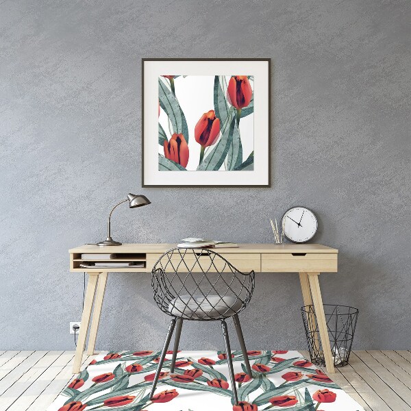 Office chair mat tulips