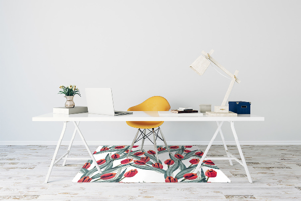 Office chair mat tulips