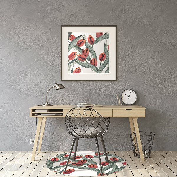 Office chair mat tulips