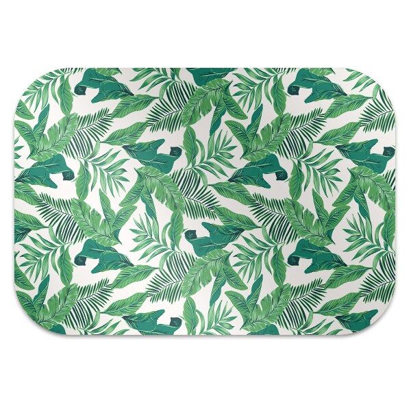 Office chair mat tropical leaf