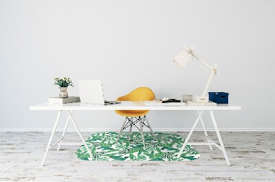 Office chair mat tropical leaf