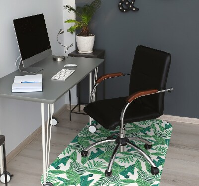 Office chair mat tropical leaf