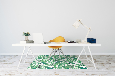 Office chair mat tropical leaf