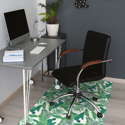 Office chair mat tropical leaf