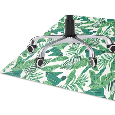 Office chair mat tropical leaf