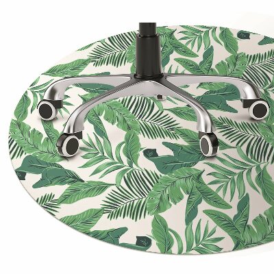 Office chair mat tropical leaf